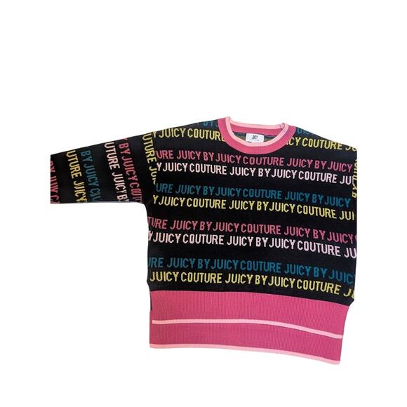 Juicy Couture Women's Med Crew Neck Sweater Long Sleeve Logo Bright Colors - Picture 3 of 3